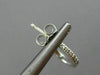 ESTATE SMALL .08CT DIAMOND 14K WHITE GOLD 3D SEMI HOOP CLASSIC MILGRAIN EARRINGS