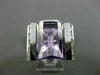 ESTATE EXTRA LARGE 9.22CT DIAMOND & AMETHYST & BLUE TOPAZ 14K WHITE GOLD 3D RING