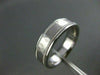 ESTATE WIDE 14KT WHITE GOLD HAMMER MATT & SHINY LOOK MENS WEDDING RING  #17951