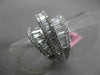 ESTATE LARGE 3.08CT ROUND & BAGUETTE DIAMOND 18KT WHITE GOLD MULTI ROW DOME RING