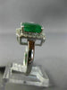 LARGE 2.90CT DIAMOND & AAA EMERALD 14KT WHITE GOLD 3D CLUSTER DOUBLE FINGER RING