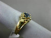 ESTATE .56CT DIAMOND & SAPPHIRE 14KT YELLOW GOLD FLOWER CLUSTER ENGAGEMENT RING