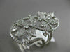 ESTATE MASSIVE 1.88CT DIAMOND 18KT WHITE GOLD 3D FLOWER OPEN FILIGREE FUN RING