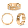 .28CT DIAMOND 14KT ROSE GOLD ROUND ETOILE 3 ROW MATTE & SHINY ANNIVERSARY RING