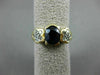 ESTATE WIDE .80CT DIAMOND & AAA SAPPHIRE 14KT 2 TONE GOLD SEMI BEZEL FLOWER RING