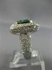 LARGE 6.50CT DIAMOND & COLOMBIAN EMERALD 18KT WHITE GOLD SQUARE ENGAGEMENT RING