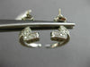 ANTIQUE .72CT DIAMOND 14KT WHITE GOLD 3D CLASSIC MOON SHAPE EARRINGS #21750