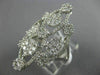 ESTATE MASSIVE 1.48CT DIAMOND 18KT WHITE GOLD 3D MULTI FLOWER OPEN COCKTAIL RING
