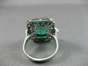 ANTIQUE EXTRA LARGE 10.40CT DIAMOND & AAA COLOMBIAN EMERALD 18KT W&Y GOLD RING