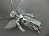 ESTATE EXTRA LARGE .85CT DIAMOND 14KT WHITE GOLD 3D HANDCRAFTED ANGEL PENDANT