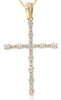ESTATE .43CT DIAMOND 14KT YELLOW GOLD 3D ROUND CLASSIC CROSS FLOATING PENDANT