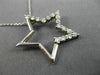 ESTATE LARGE .48CT DIAMOND 14KT WHITE GOLD 3D OPEN STAR FLOATING PENDANT #18776