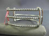 ESTATE LARGE .65CT DIAMOND 14KT WHITE GOLD MULTI ROW OPEN SQUARE BANGLE BRACELET