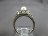 ANTIQUE .25CT OLD MINE DIAMOND & AAA SOUTH SEA PEARL 14KT WHITE GOLD RING #28167
