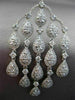 ESTATE LARGE 3.32CT DIAMOND 14KT WHITE GOLD FLOATING CHANDELIER DROP EARRINGS