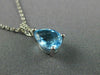 ESTATE 1.51CT DIAMOND & AAA BLUE TOPAZ 14K WHITE GOLD TEAR DROP FLOATING PENDANT