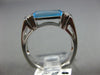 ESTATE 1.42CT DIAMOND & AAA BLUE TOPAZ 14KT WHITE GOLD COCKTAIL RING #21119
