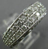 ESTATE WIDE .80CT DIAMOND 14KT WHITE GOLD OPEN FILIGREE TWO ROW ANNIVERSARY RING