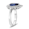 GIA LARGE 4.89CT DIAMOND & PEAR SHAPE SAPPHIRE 18K WHITE GOLD 3D ENGAGEMENT RING