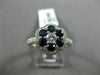 ESTATE WIDE 3.60CT DIAMOND & AAA ROUND SAPPHIRE 14KT WHITE GOLD 3D FLOWER RING