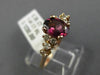 ESTATE 1.75CT DIAMOND & AAA RHODOLITE 14KT ROSE GOLD 3D OVAL ENGAGEMENT RING