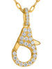 .35CT DIAMOND 14KT YELLOW GOLD CLASSIC LOBSTER CLASP ADJUSTABLE FLOATING PENDANT
