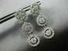 ESTATE 1.39CT DIAMOND 14KT WHITE GOLD 3D CIRCULAR FLOWER HALO HANGING EARRINGS