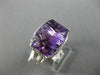 ESTATE 6.31CT DIAMOND & AMETHYST 14KT WHITE GOLD 3D OPEN HALO FILIGREE FUN RING