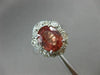 LARGE AGL CERTIFIED 4.34CT DIAMOND & ORANGE SAPPHIRE 14K WHITE GOLD 3D OVAL RING
