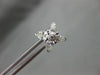 ANTIQUE 1.13CT ROUND & PEAR CUT DIAMOND 14KT WHITE GOLD CLUSTER EARRINGS #17126