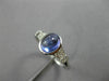 ESTATE .82CT DIAMOND & AAA CABOCHON TANZANITE 18KT WHITE GOLD 3D ENGAGEMENT RING
