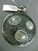 ESTATE .89CT DIAMOND & GREEN AVENTURINE 14K BLACK GOLD FILIGREE CIRCULAR PENDANT
