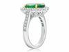 LARGE GIA CERTIFIED 4.53CT DIAMOND & AAA EMERALD 18K 2 TONE GOLD ENGAGEMENT RING