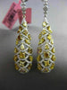 LARGE 5.60CT WHITE & FANCY YELLOW DIAMOND 18KT TWO TONE GOLD TEAR DROP EARRINGS
