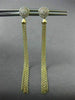 ESTATE LONG .26CT DIAMOND 14K YELLOW GOLD 3D CLUSTER CHANDELIER HANGING EARRINGS