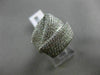 ESTATE LARGE 2.83CT DIAMOND 18KT WHITE GOLD 3D ZIG ZAG MICRO PAVE COCKTAIL RING