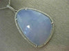 ESTATE LARGE .30CT DIAMOND & AAA BLUE CHALCEDONY 14KT WHITE GOLD 3D LOVE PENDANT