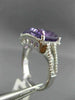 ESTATE 6.31CT DIAMOND & AMETHYST 14KT WHITE GOLD 3D OPEN HALO FILIGREE FUN RING