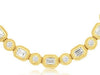 2.0CT DIAMOND 14K YELLOW GOLD 3D ROUND & BAGUETTE BEZEL ETERNITY TENNIS NECKLACE