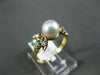 ESTATE .06CT DIAMOND & AAA SOUTH SEA PEARL 14K YELLOW GOLD 3D FLOWER RING 21068