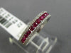 ESTATE .64CT DIAMOND & RUBY 18KT ROSE GOLD SEMI ETERNITY 3 ROW ANNIVERSARY RING