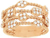 ESTATE WIDE .52CT DIAMOND 14KT ROSE GOLD 3D MULTI ROW MULTI SHAPE ROPE FUN RING