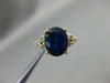 ESTATE 3.36CT DIAMOND & SAPPHIRE 14KT YELLOW GOLD TRILLION ENGAGEMENT RING 10469