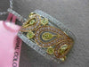 LARGE .62CT WHITE YELLOW & PINK DIAMOND 18K WHITE & ROSE GOLD FILIGREE PENDANT