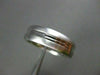 ESTATE WIDE 14KT WHITE GOLD SOLID MATTE & SHINY LOOK MENS WEDDING RING #1321