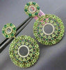 ESTATE LARGE .75CT DIAMOND & MULTI GEM 14K 2 TONE GOLD BOHEMIAN GREEN EARRINGS