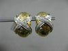 ESTATE .20CT DIAMOND 14KT WHITE & YELLOW GOLD SHINY CRISS CROSS X LOVE EARRINGS