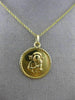 ESTATE 14KT YELLOW GOLD 3D CIRCULAR MOTHER MARY FLOATING PENDANT & CHAIN #25005