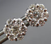 ESTATE LARGE 1.15CT DIAMOND 14KT WHITE GOLD FLOWER CLUSTER STUD EARRINGS #22438