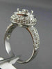 WIDE .80CT DIAMOND 14K WHITE GOLD DOUBLE HALO SEMI MOUNT ENGAGEMENT RING #1037